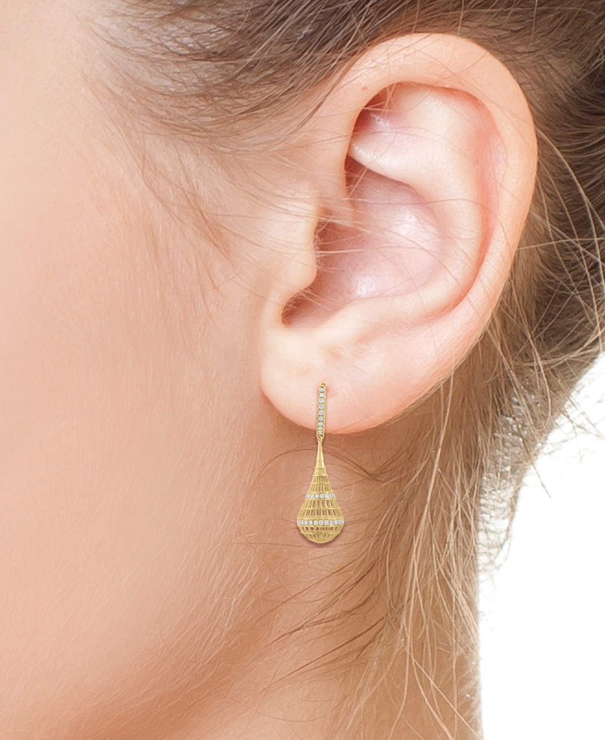 Effy Collection Diamond Openwork Teardrop Earrings (1/2 Ct. T.w.) In 14k Gold In Gold