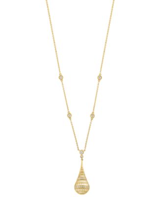 Diamond Openwork Teardrop Pendant 18" Necklace (1/2 ct. t.w.) in 14k Gold