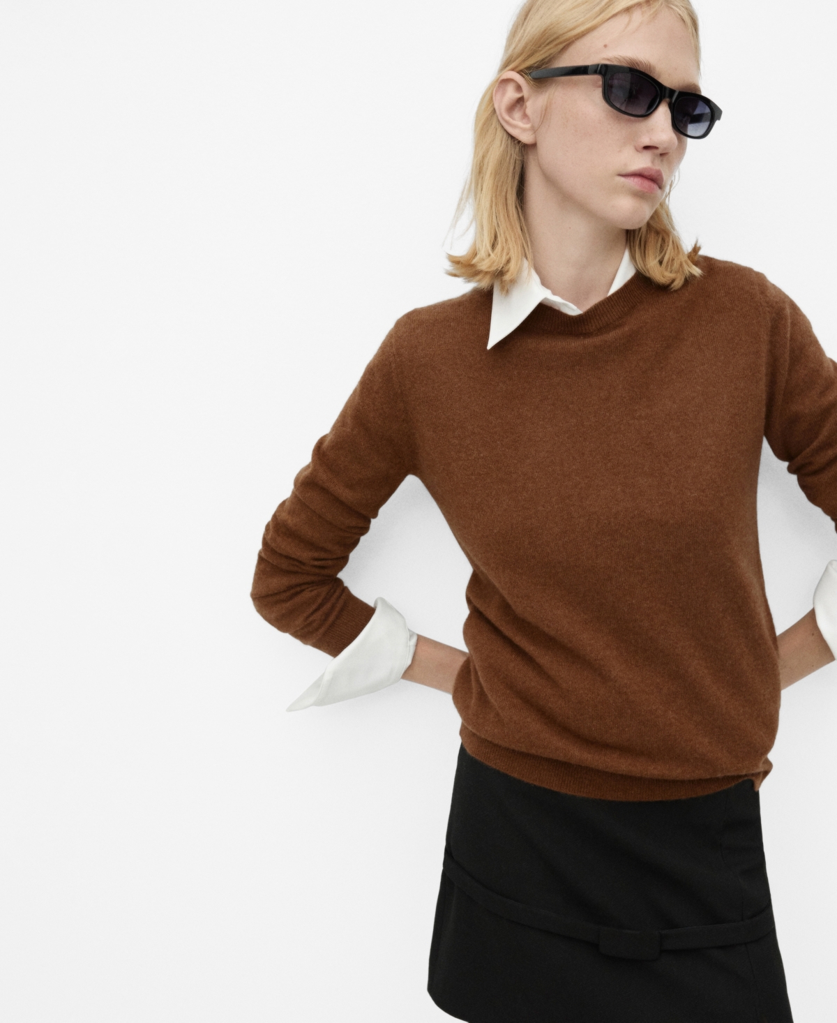 Mango Cashmere Sweater In Brown