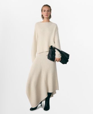 Women's Seams Detail Perkins-Neck Sweater