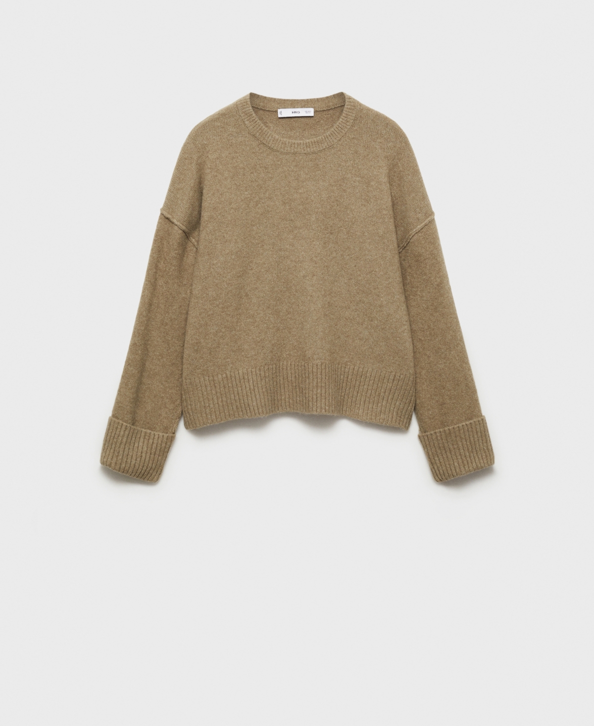 Mango Women's Rolled-up Sleeves Sweater In Medium Green