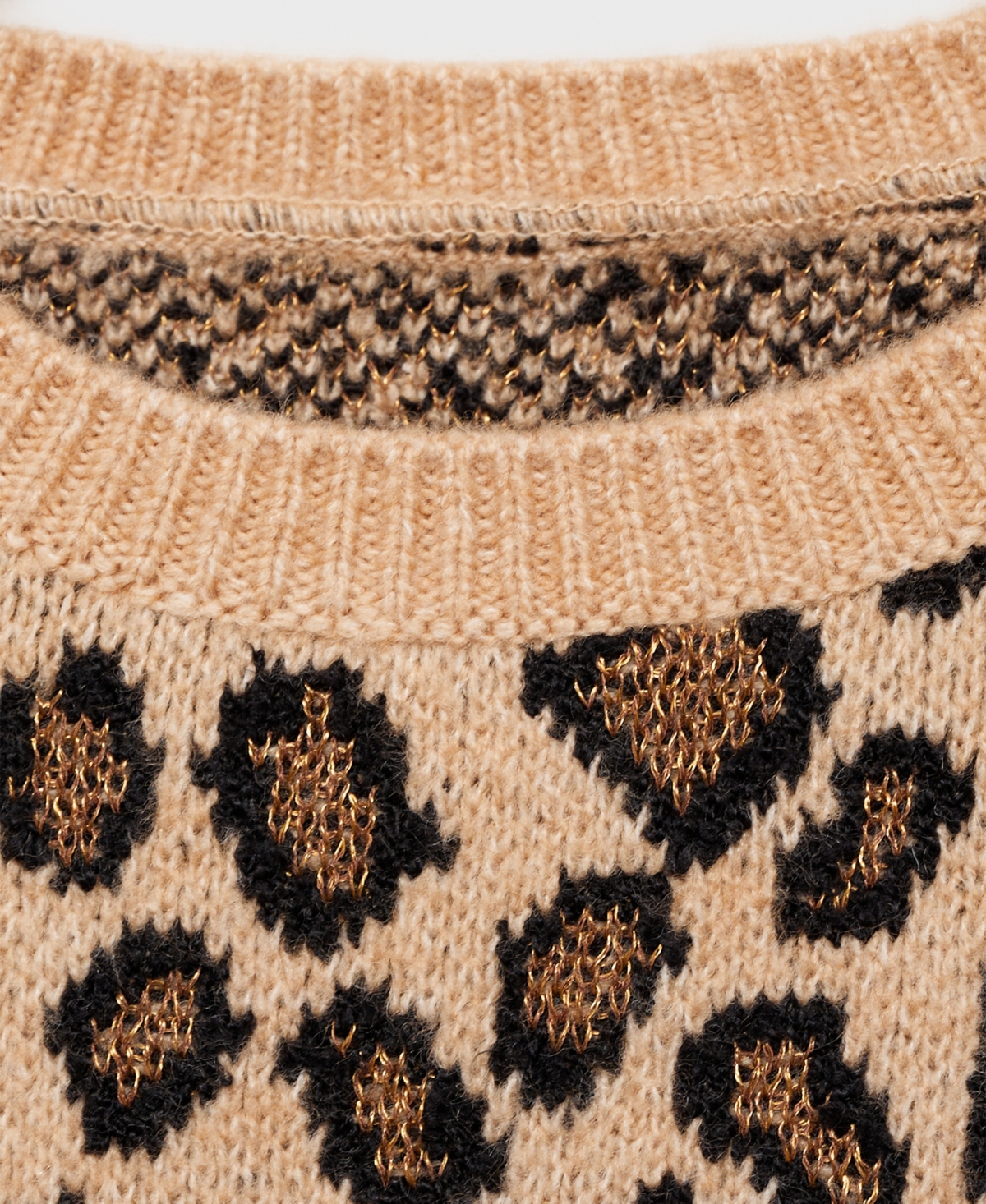 Mango Women's Leopard-Print Short-Sleeve Sweater