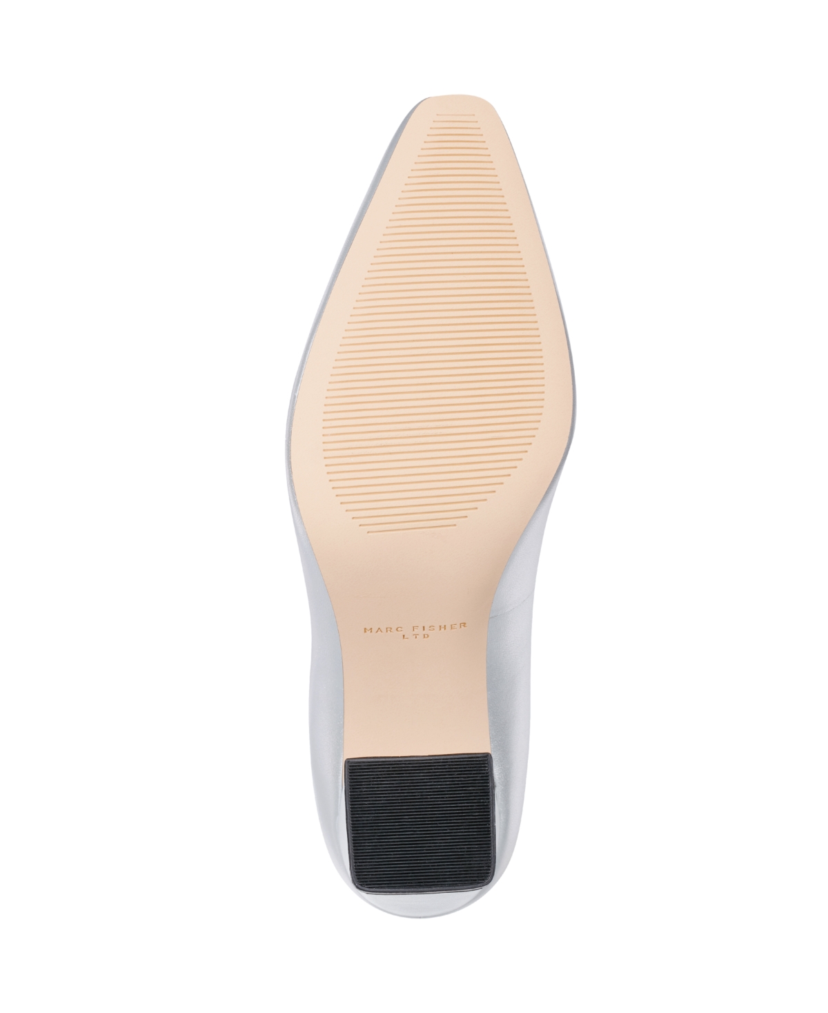 Marc Fisher Ltd Yalina Pointed Toe Block Heel Pump In Silver Leather
