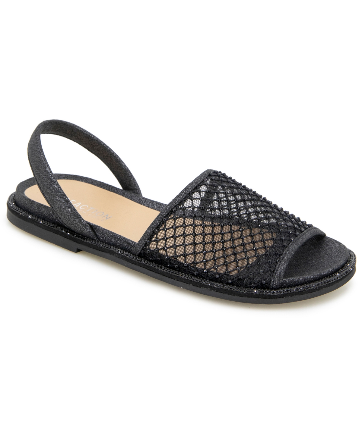 Kenneth Cole Reaction Women's Saavi Round Toe Sandals In Black Mesh