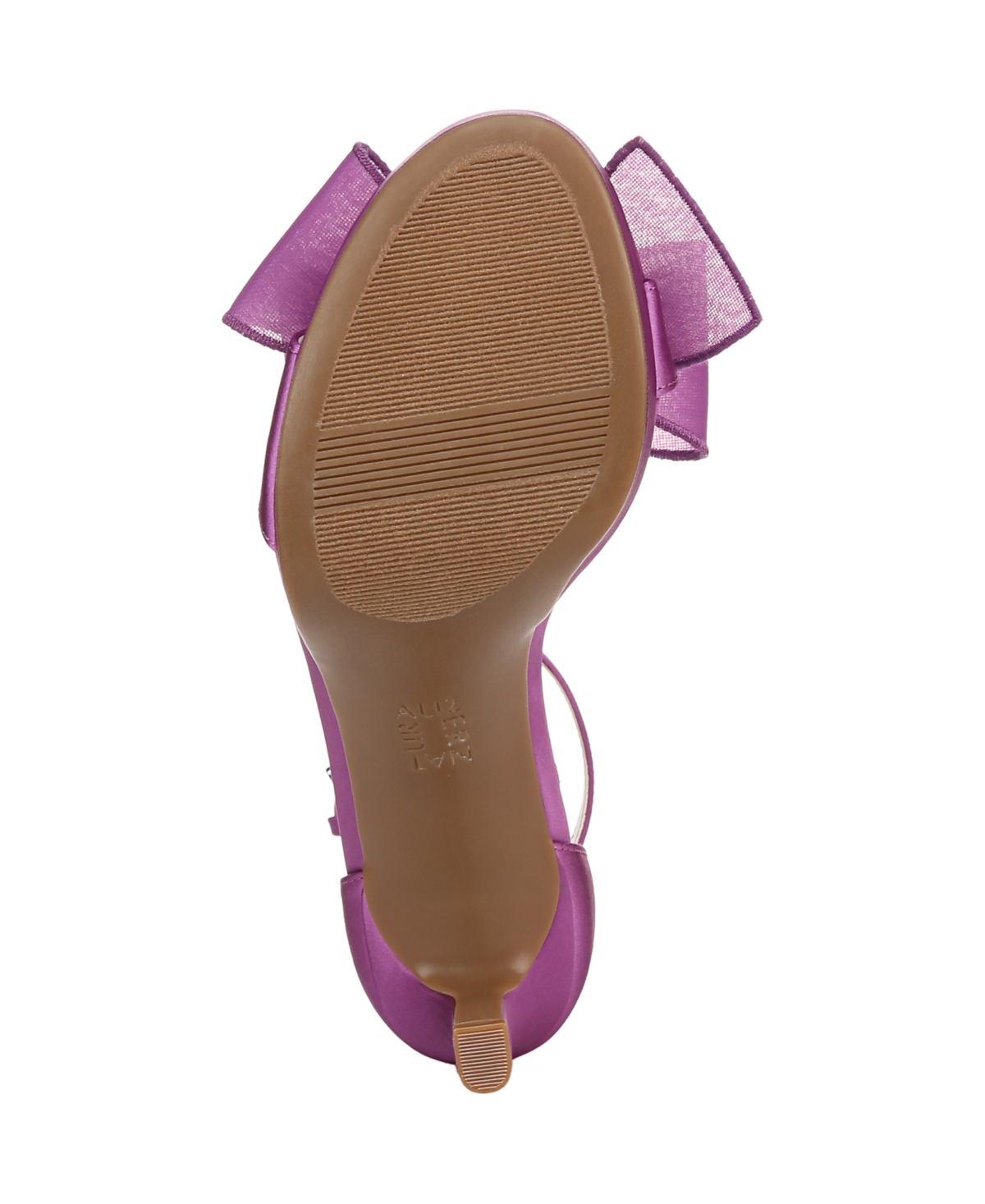 Naturalizer Always Bow Ankle Strap Platform Sandal In Hyper Violet Satin