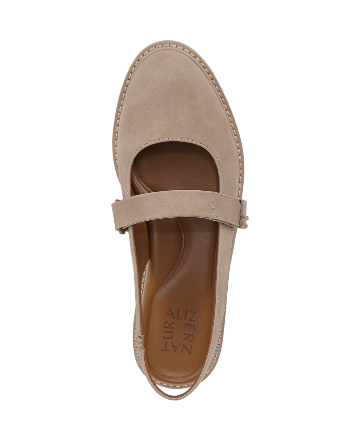 Naturalizer Women's Edison Mary Jane Platform Slingbacks In Warm Taupe Faux Nubuck