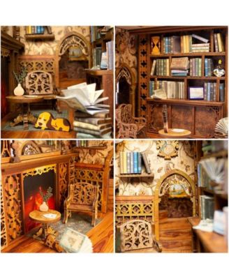 DIY Book Nook Kit - DIY Miniature House Dollhouse Kit Booknook Bookshelf Decor Alley Model with LED Light, Gifts (Eternal Bookstore