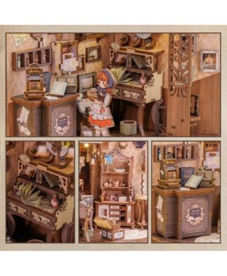 DIY Book Nook Kit DIY Miniature House Dollhouse Kit Booknook Bookshelf Decor Alley Model with LED Light, Gifts (Grandfather s Antique Store