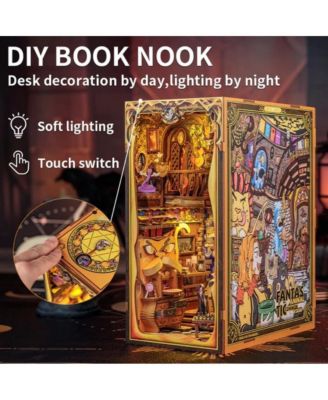 Book Nook Kit - DIY Miniature House Magic Dollhouse Kit for Adults Teens, Fantastic Booknook Bookshelf Decor Beasts Alley Model Build with LED Light (Fantastic Animal Common Room