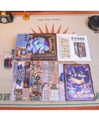 DIY Book Nook Kit DIY Dollhouse Miniature House Booknook Bookshelf Insert Decor Bookends Model Build-Creativity Gift Kit (Nebula Common Room