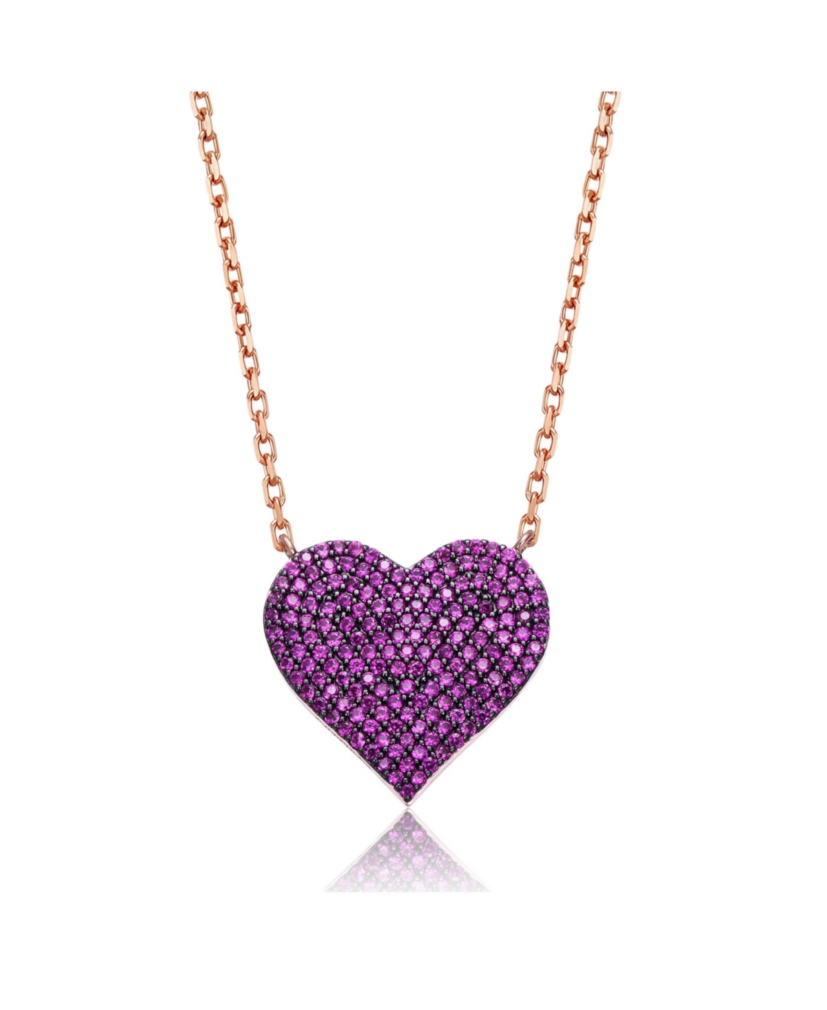 Enchanted 18K Rose Gold Plated Heart Necklace - Red
