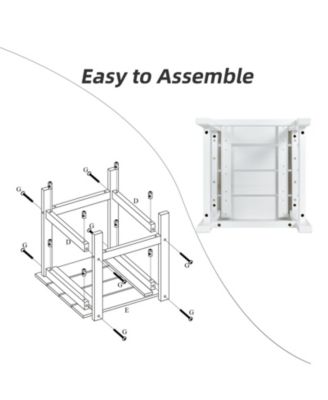 15 Inch Patio Square Wooden Slat End Side Table for Garden