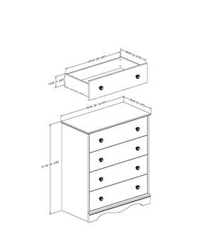 4 Drawer Bedroom Chest with Wooden Knobs