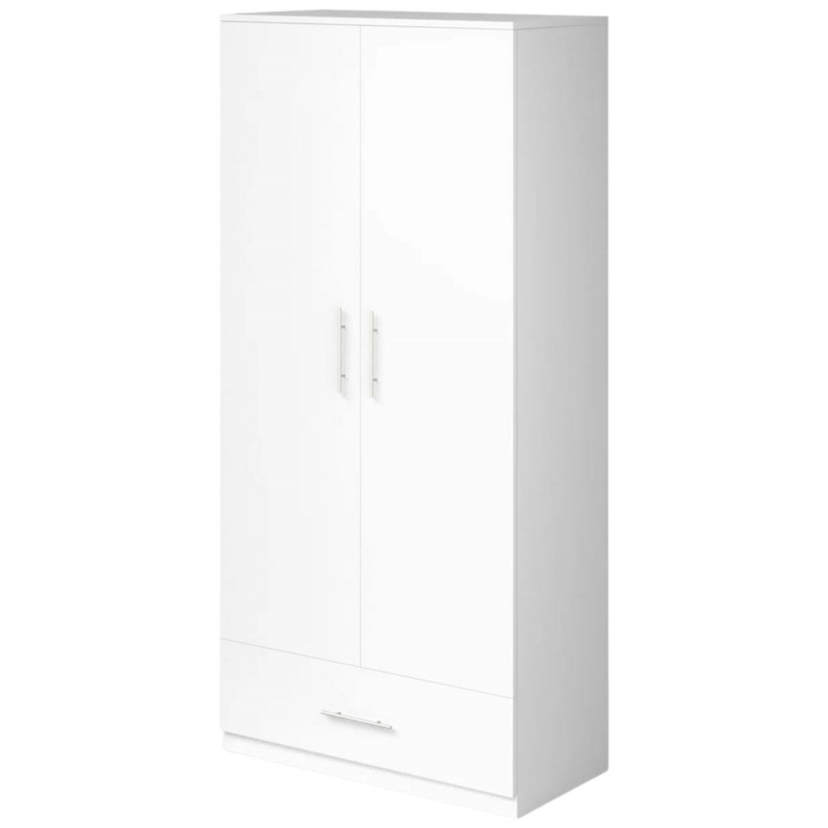 Slickblue Modern Armoire Wardrobe Closet Cabinet with Storage Drawer Wood Finish - White