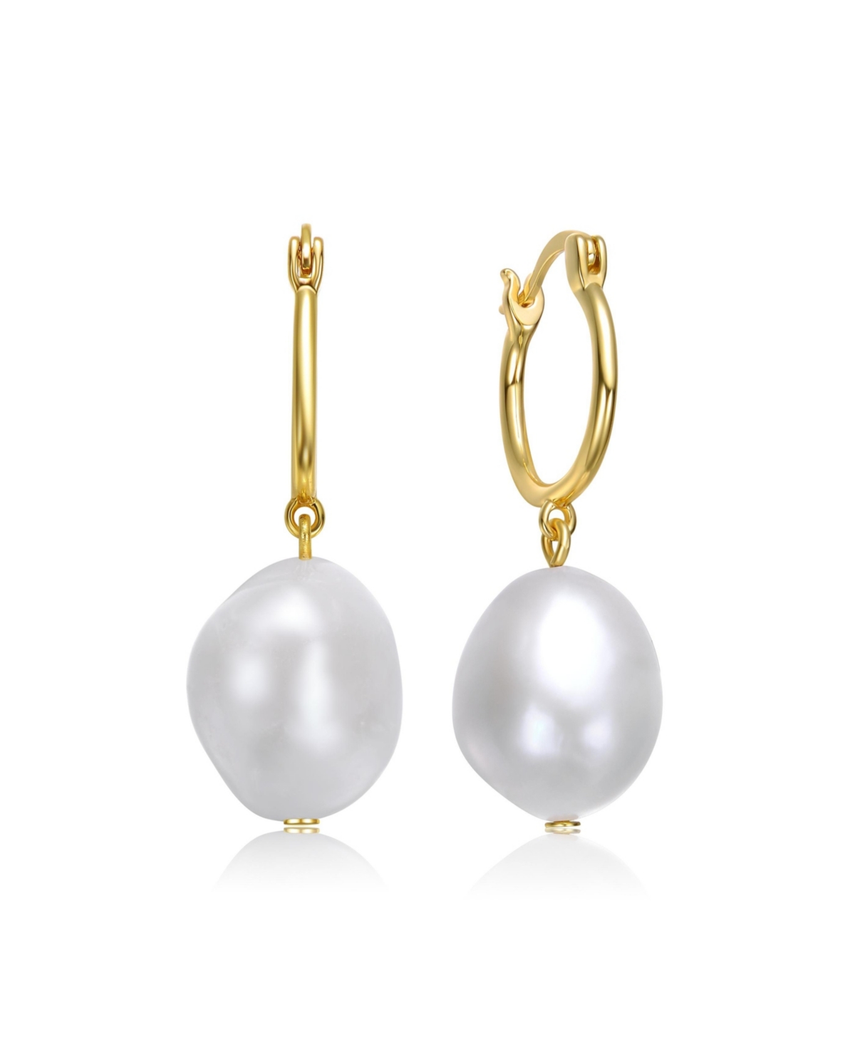High-Quality Sterling Silver Dangle Earrings with 14K Gold Plating - Gold