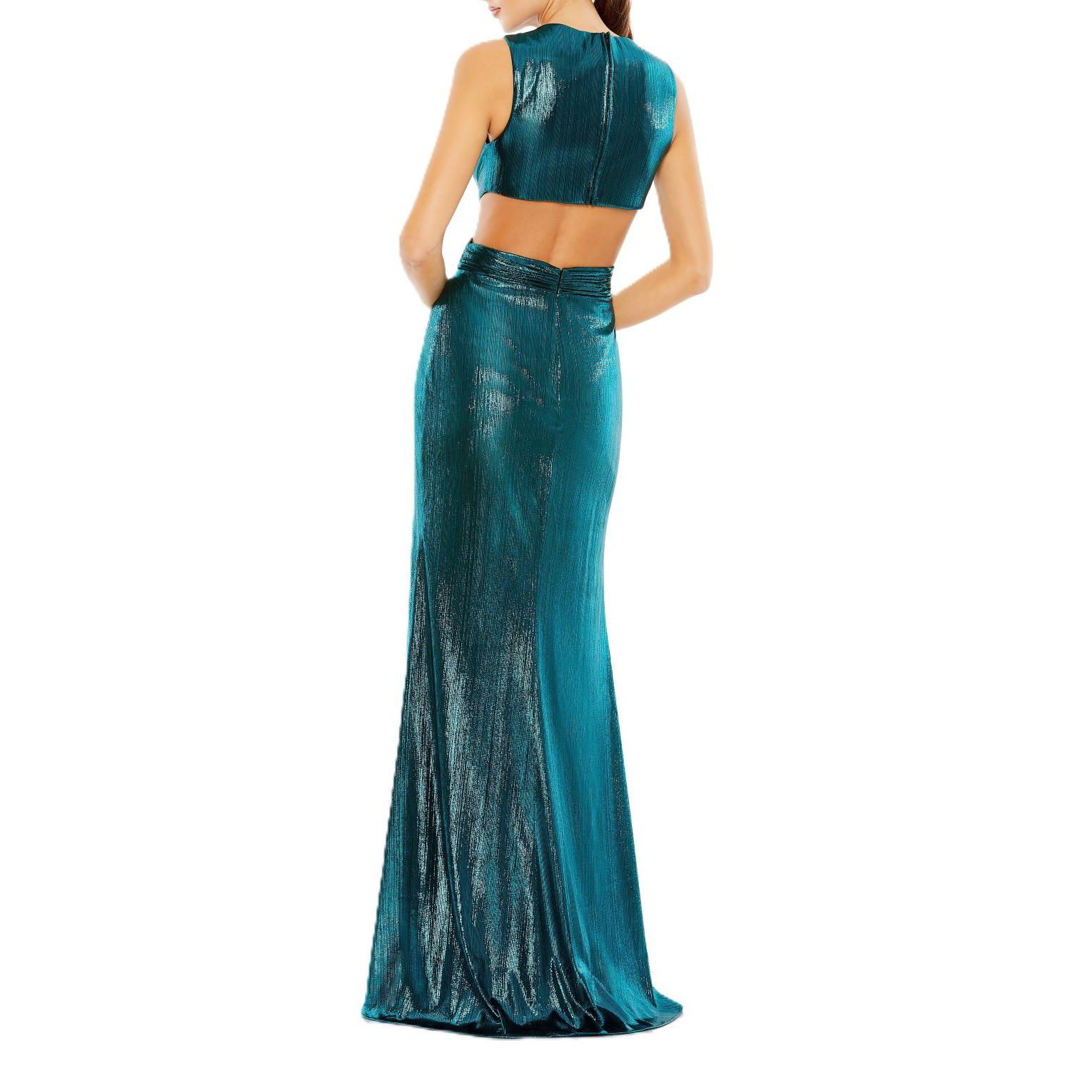 Women's Metallic Cut Out Gown