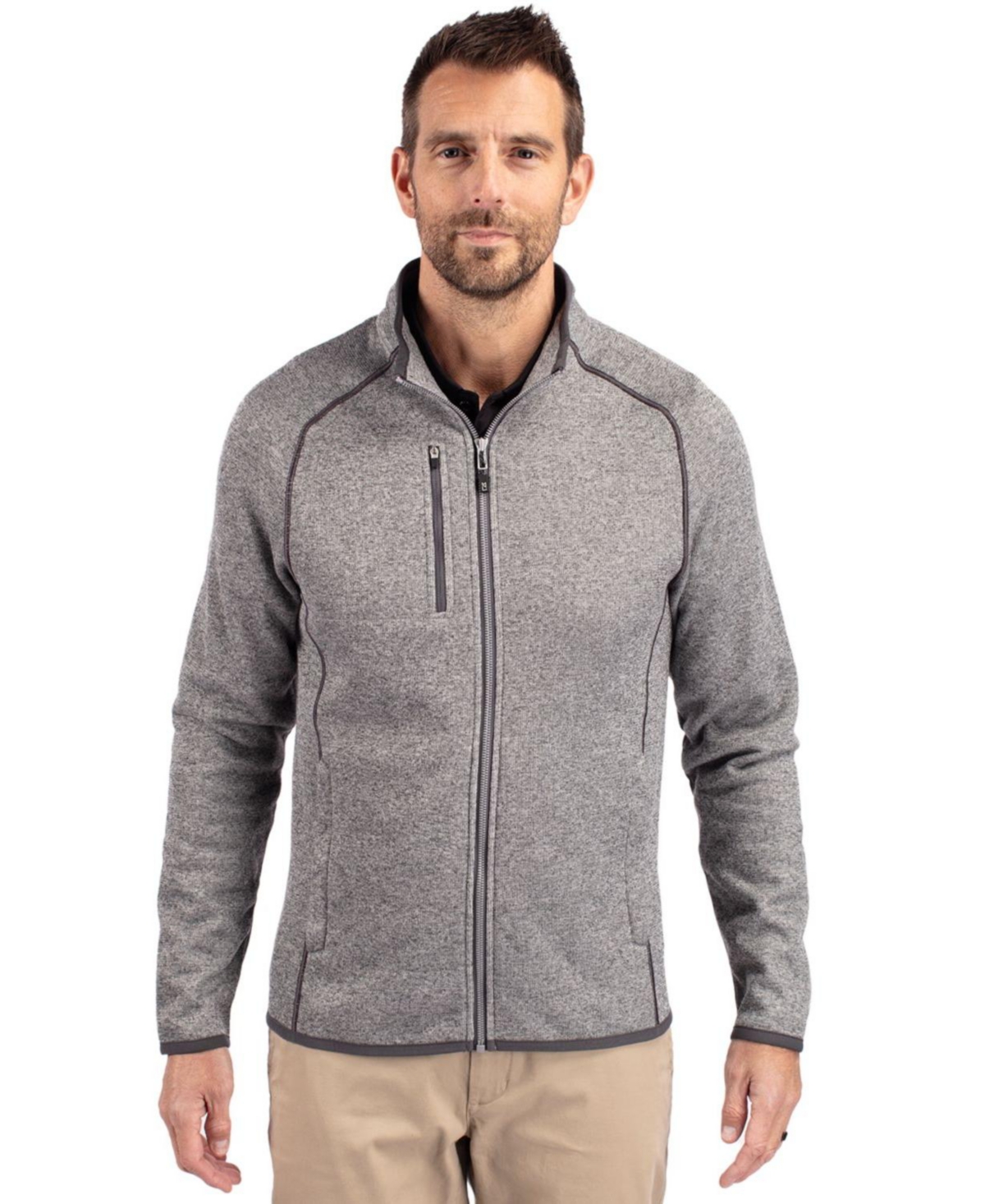 Mainsail Sweater-Knit Mens Big and Tall Full Zip Jacket - Polished heather