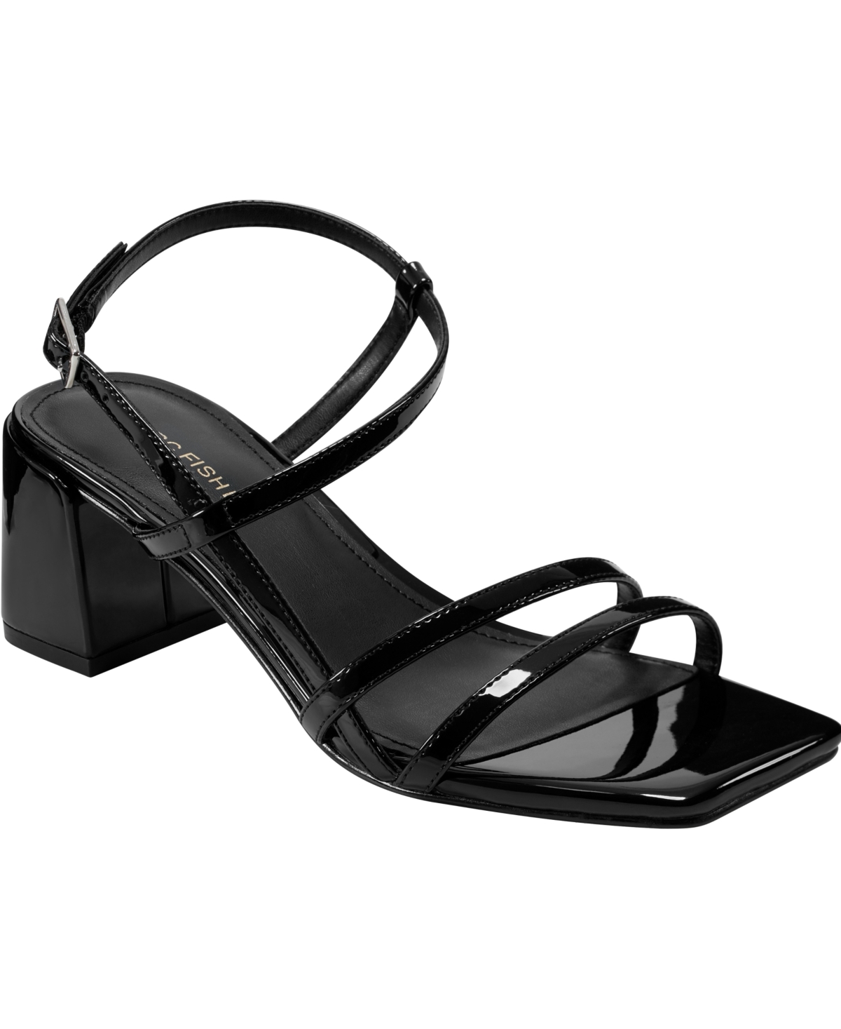 Women's Jeci Block Heel Strappy Dress Sandals - Pewter Mirror Metallic