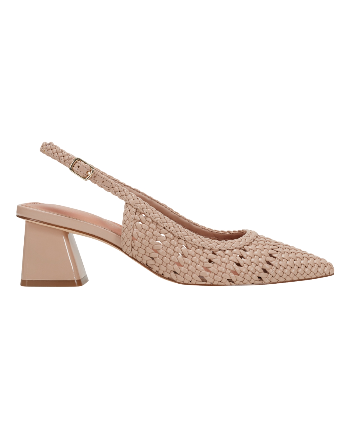 Marc Fisher Women's Lulia Woven Block Heel Slingback Pumps In Light Natural
