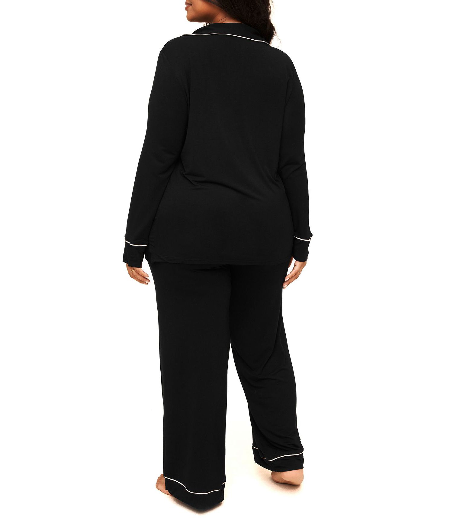 Plus Size Matilda Long Sleeve Top and Pants Pajama Set