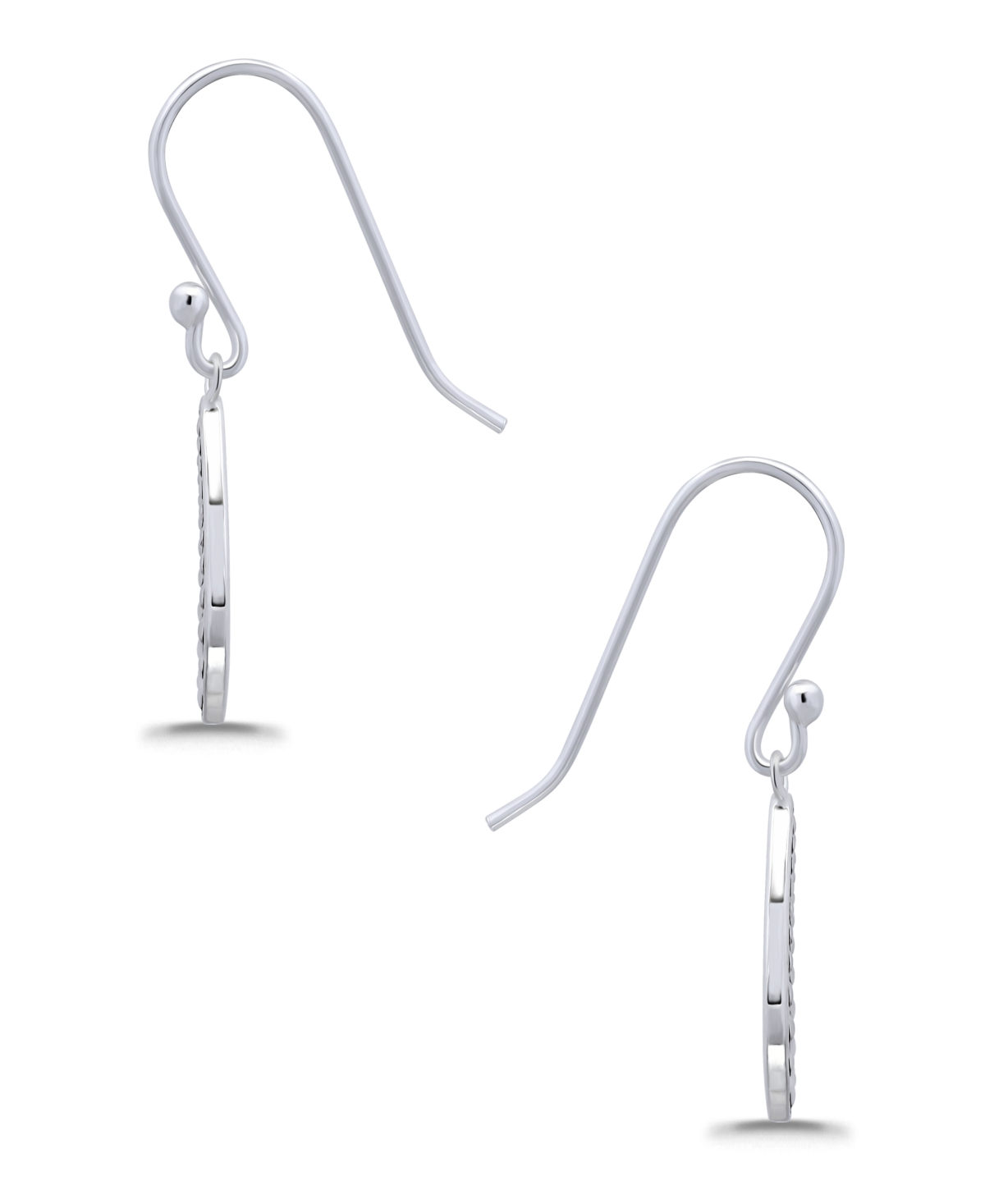 Macy's Oxidized Beaded Tear Drop Earrings In Silver