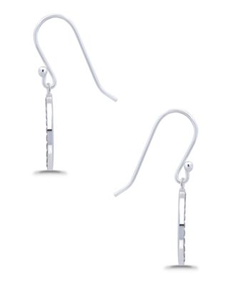 Oxidized Beaded Open Circle Fish-Hook Earrings