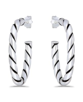 Macys Oxidized Twist Half Hoop Post Earrings 5190₽