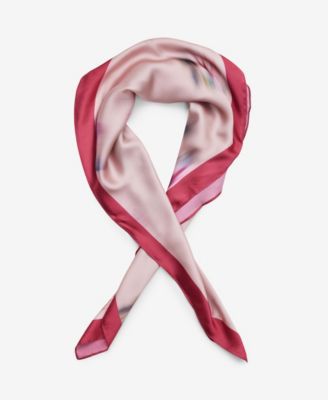 Steve Madden - Blurred Roses Pattern Satin Square Scarf