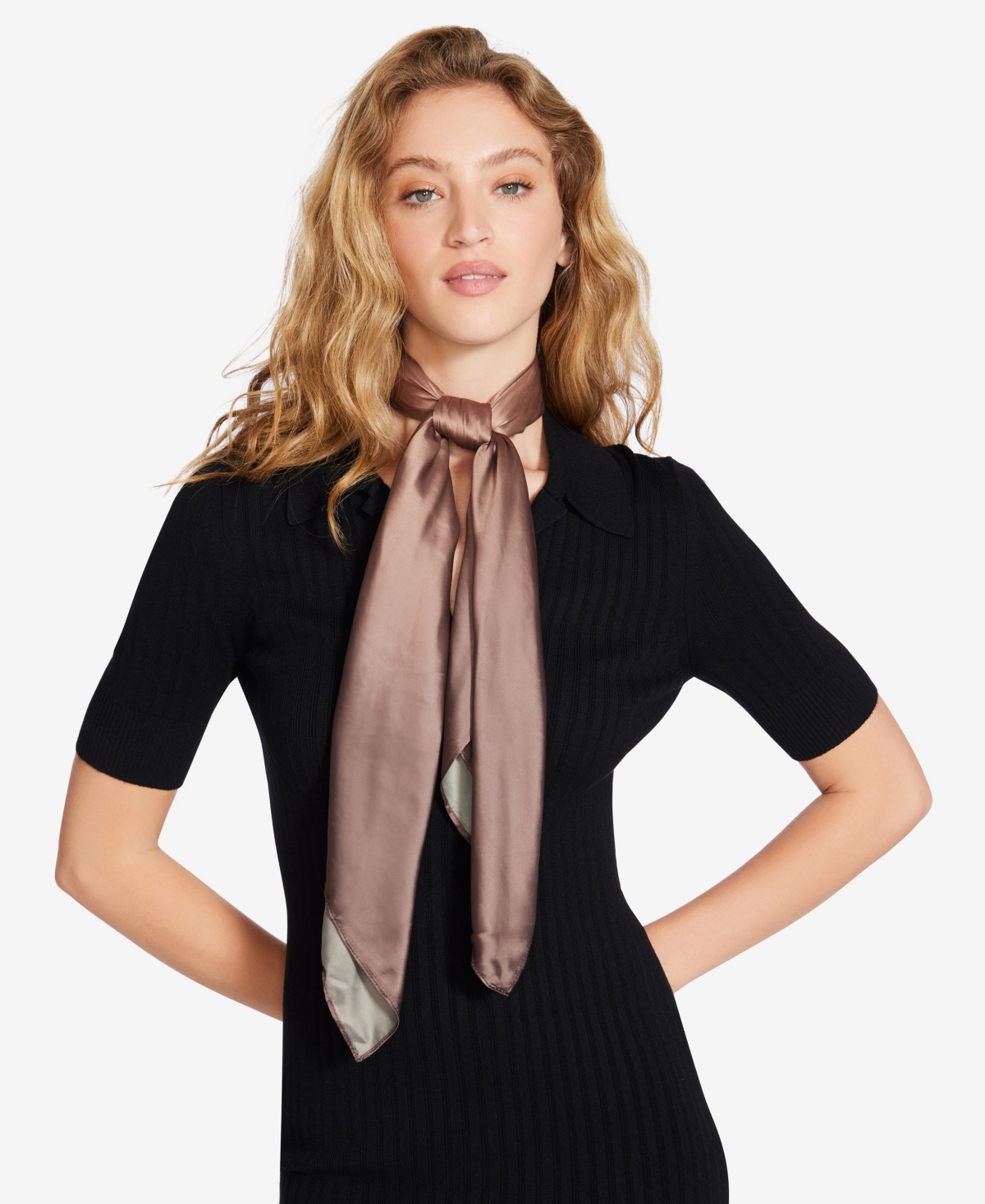 Steve Madden Color Block Pleated Oblong Scarf In Camel