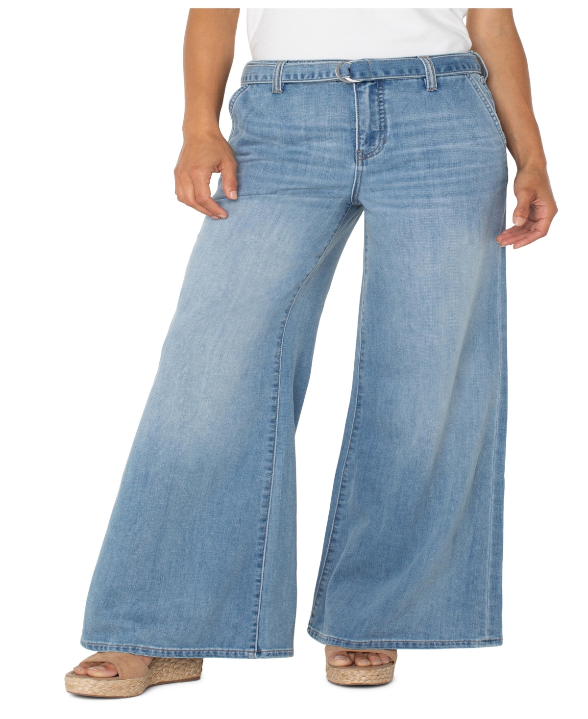 Liverpool Los Angeles Women's High Rise Super Stride Jeans With Belt In Scenic Trail