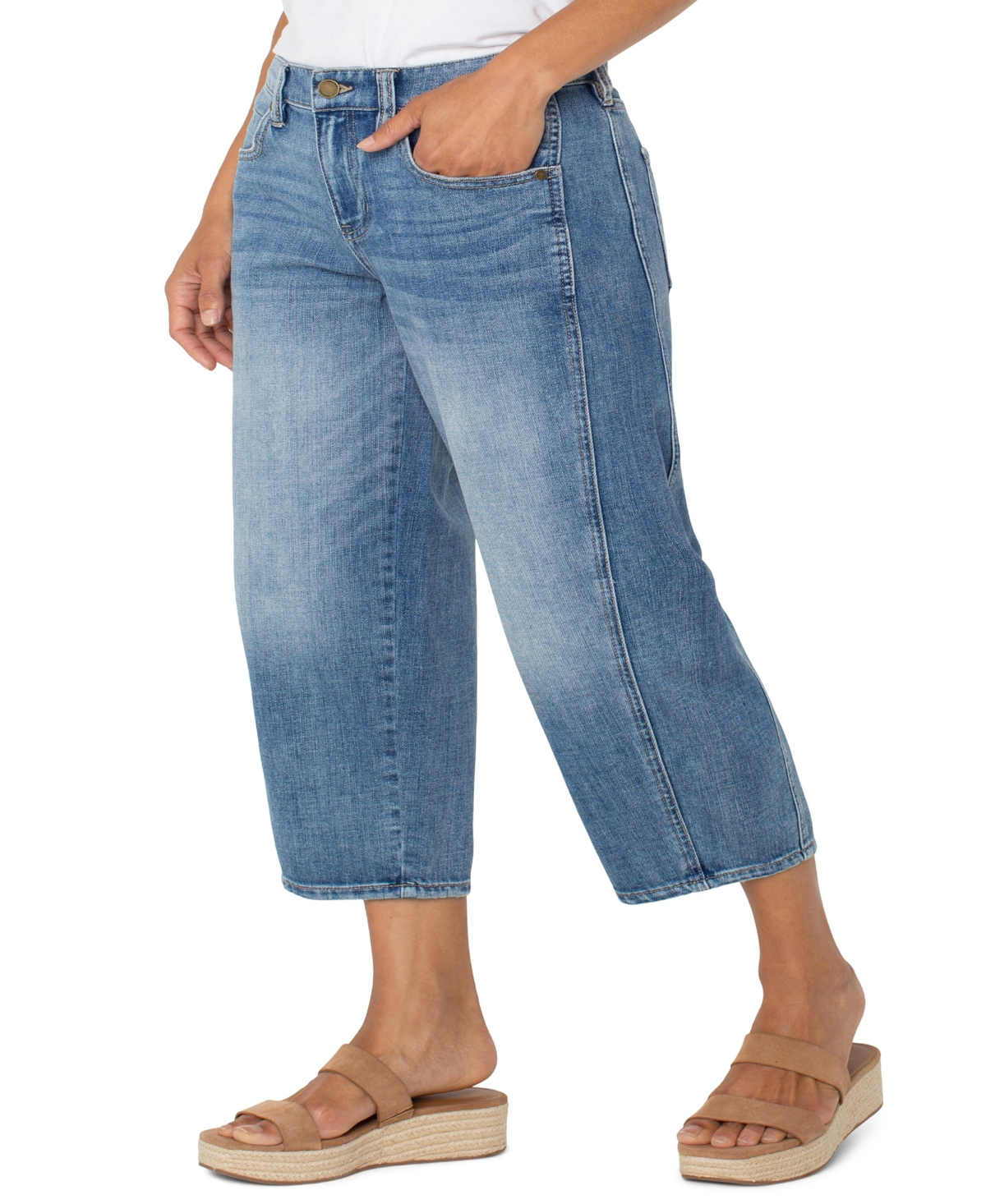 Shop Liverpool Los Angeles Women's Mid Rise Barrel Jeans In Isla Vista