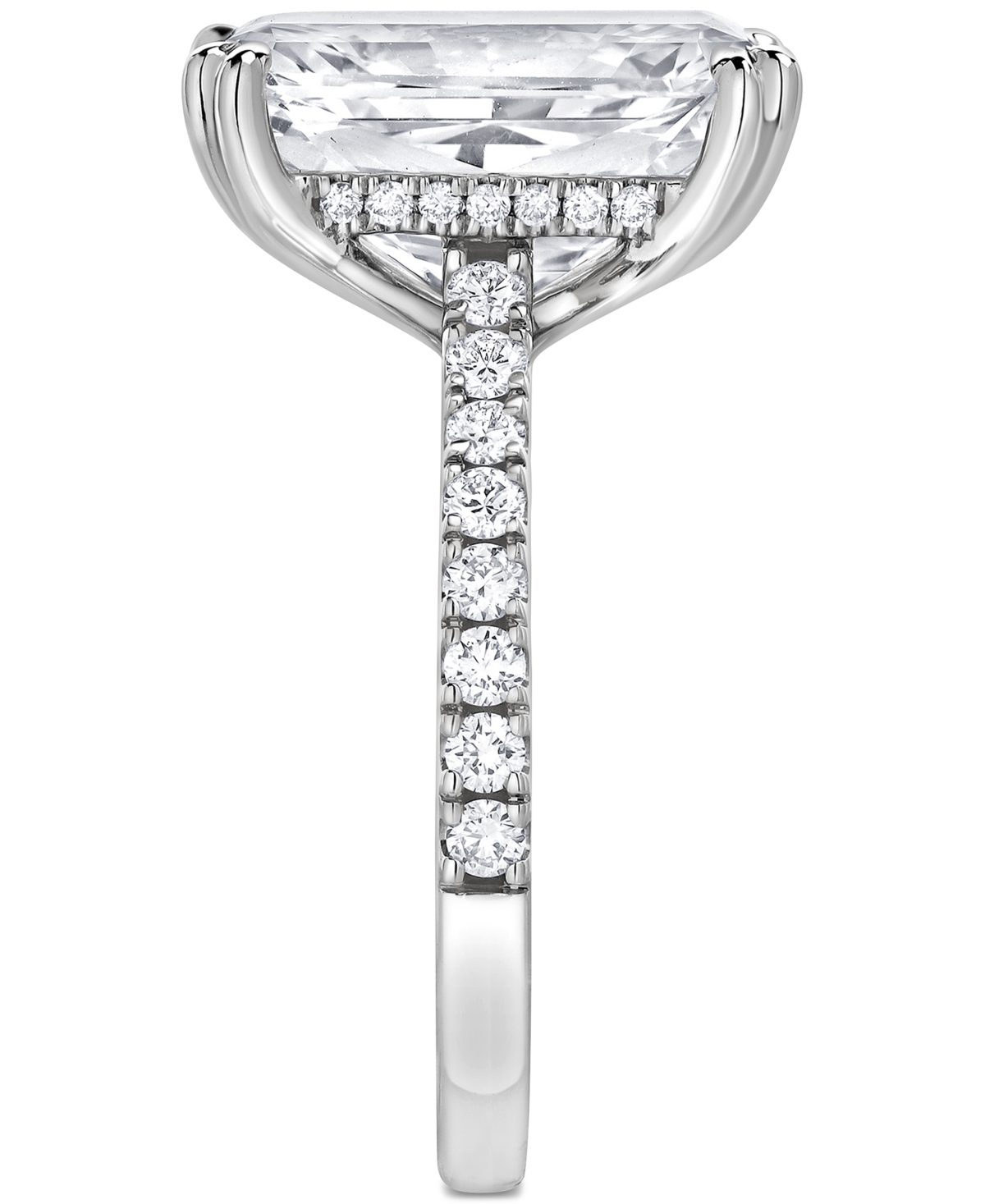 Badgley Mischka Certified Lab Grown Diamond Radiant Hidden Halo Engagement Ring (7-1/2 Ct. T.w.) In 14k Gold In White Gold