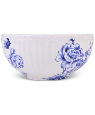 Cassian Embossed Toile Blue Porcelain 12 Pc. Dinnerware Set, Service for 4