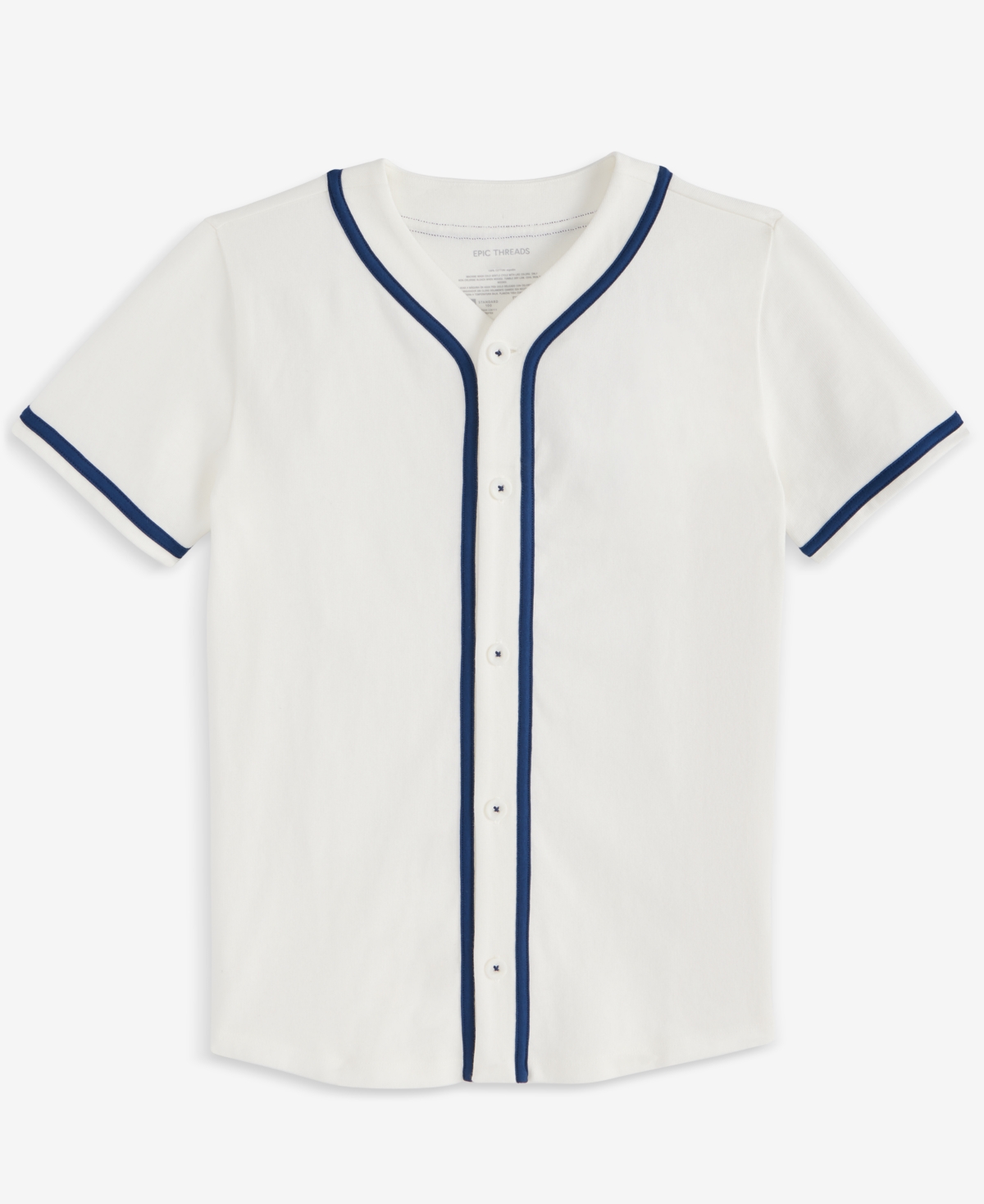 Macy's Epic Threads Little & Big Boys Solid Cotton Baseball Jersey Shirt, Exclusively At  In Angel Whit
