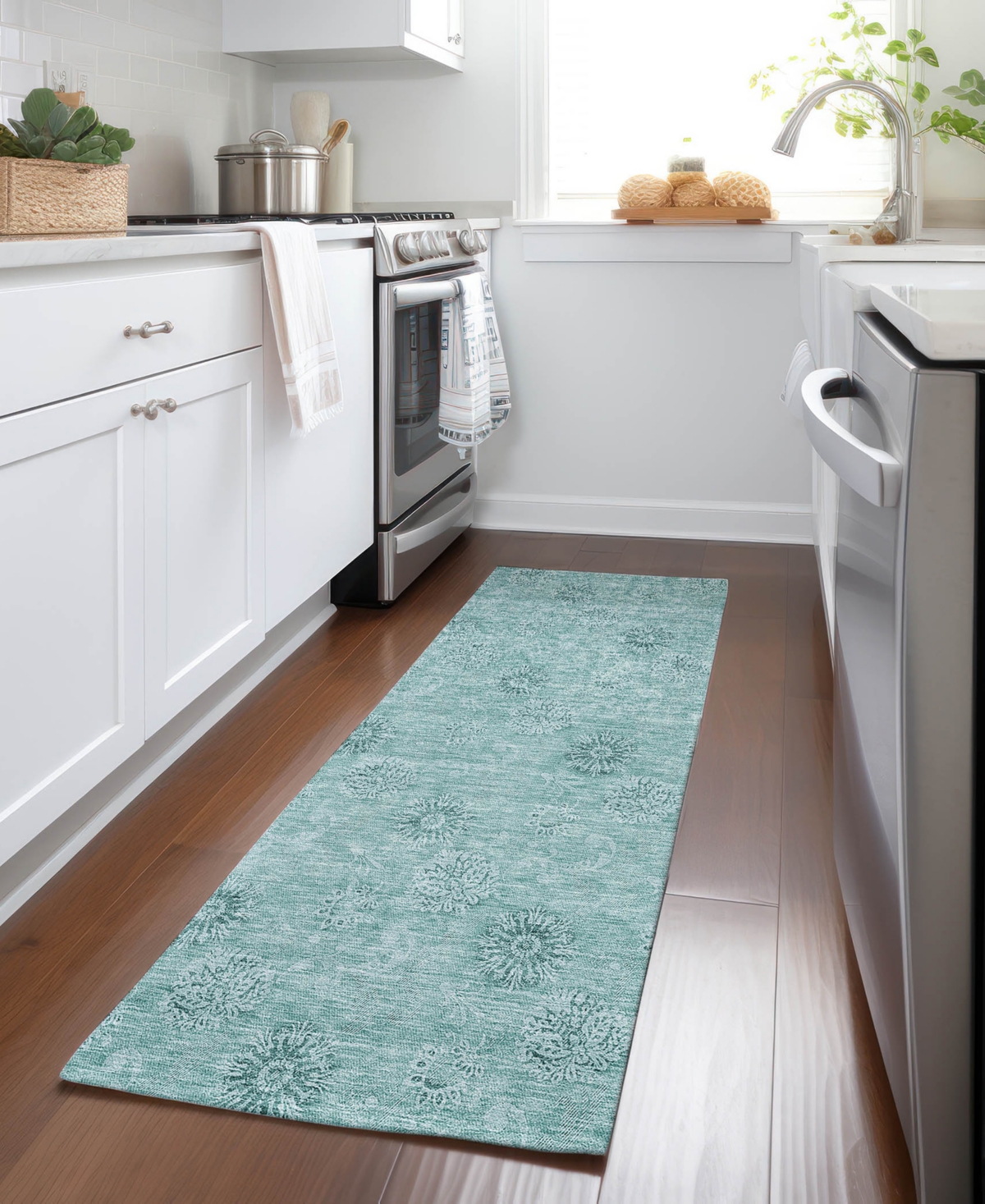 Addison Chantille Acn789 2'3''x7'6'' Runner Area Rug In Teal