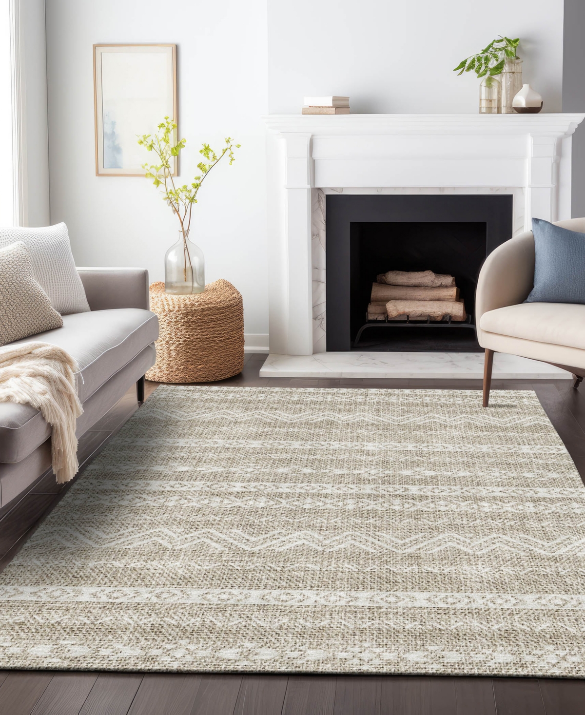 Addison Chantille Acn803 3'x5' Area Rug In Beige