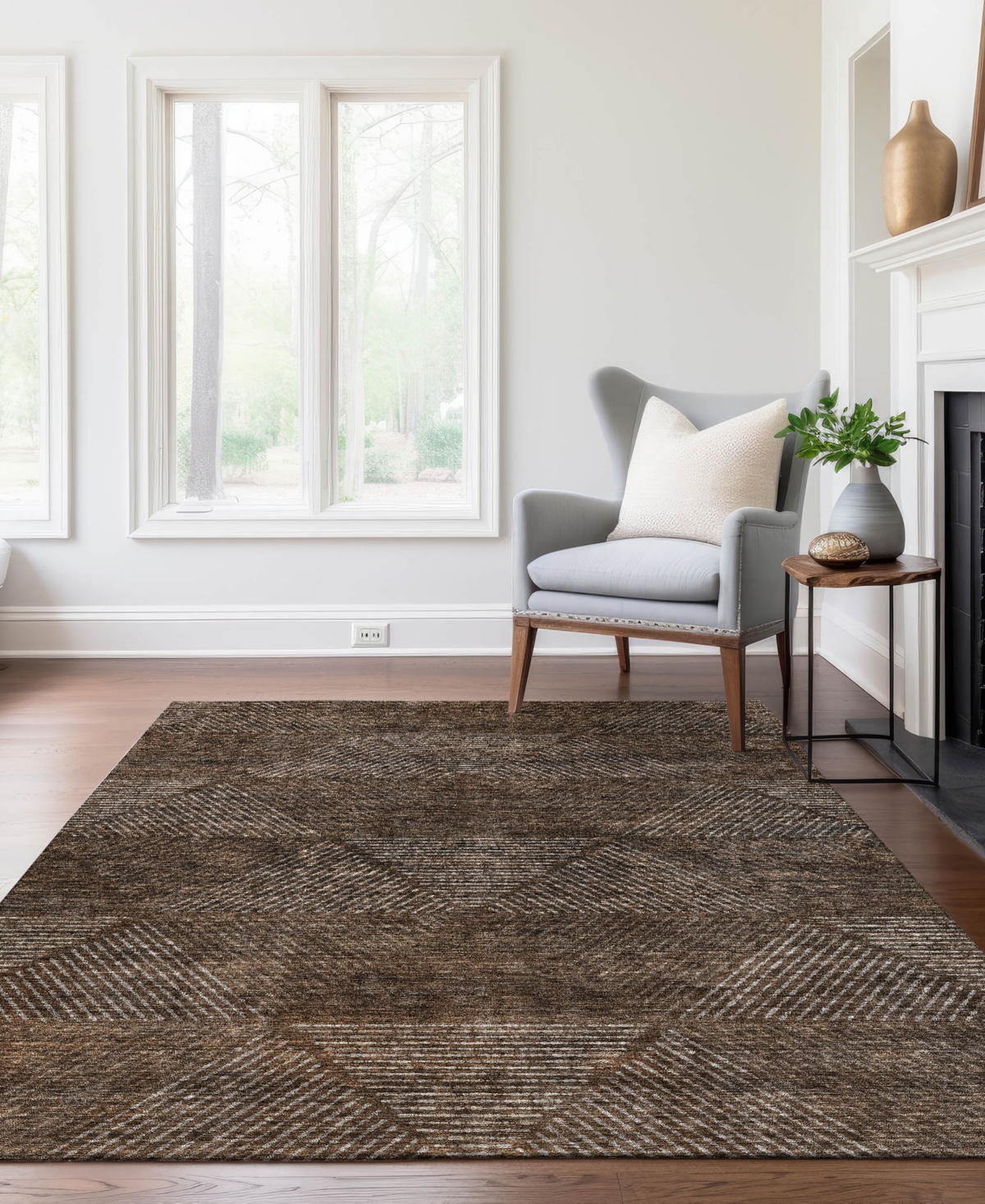 Addison Chantille Acn777 5'x7'6'' Area Rug In Brown