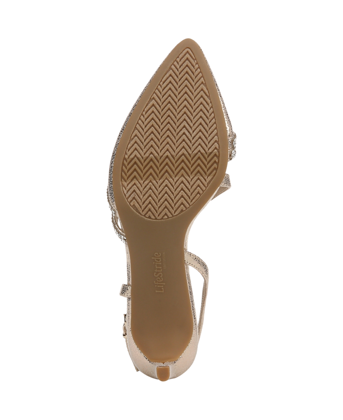 Bzees Women's Arlo 2 Pointed Toe Slingback Pumps In Platino Gold Faux Leather