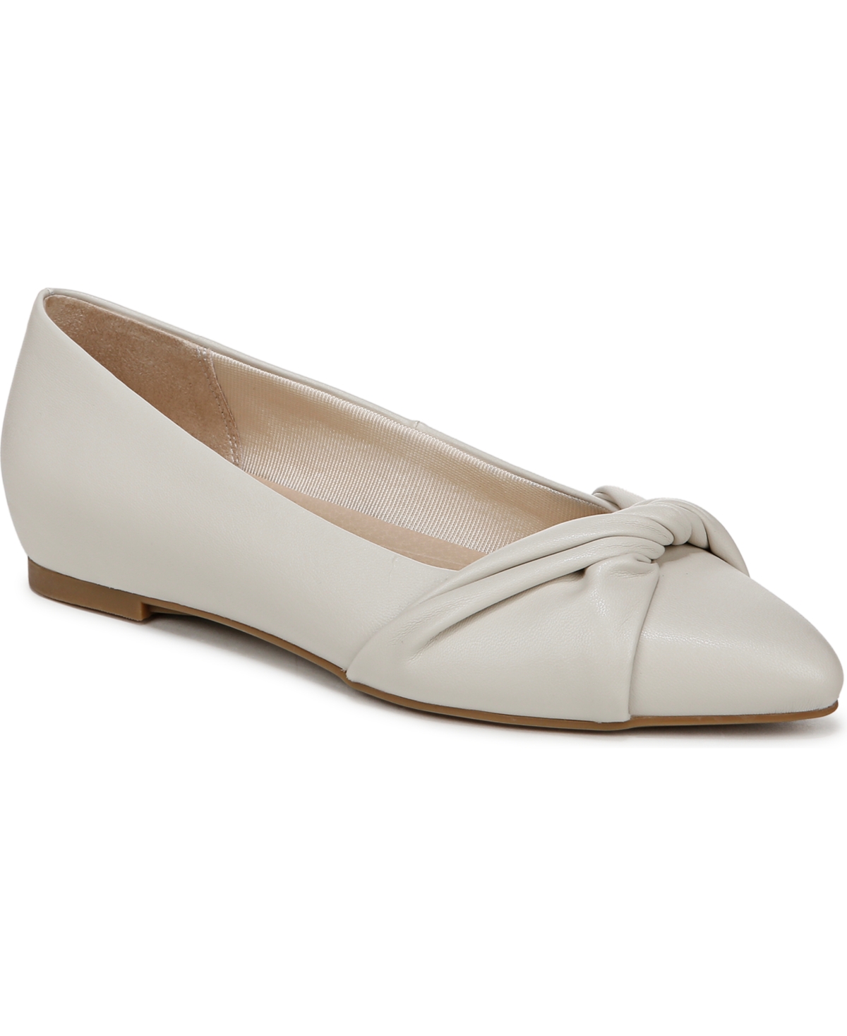 Shop Lifestride Women's Palm Pointed Toe Ballerina Flats In Bone Faux Leather