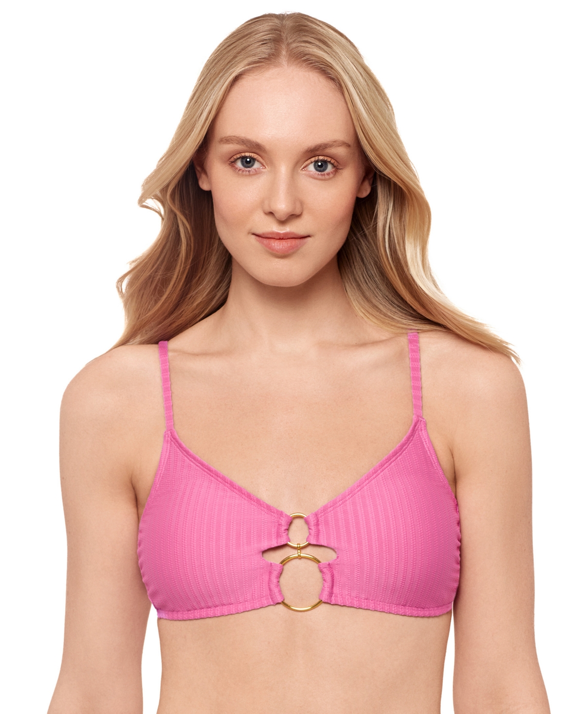 Salt + Cove Juniors' O-ring Bikini Top, Exclusively At Macy's In Petal Pink
