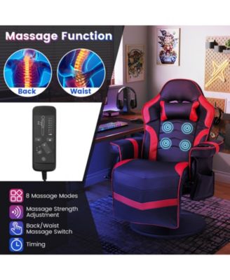 Massage Video Gaming Recliner Chair with Adjustable Height