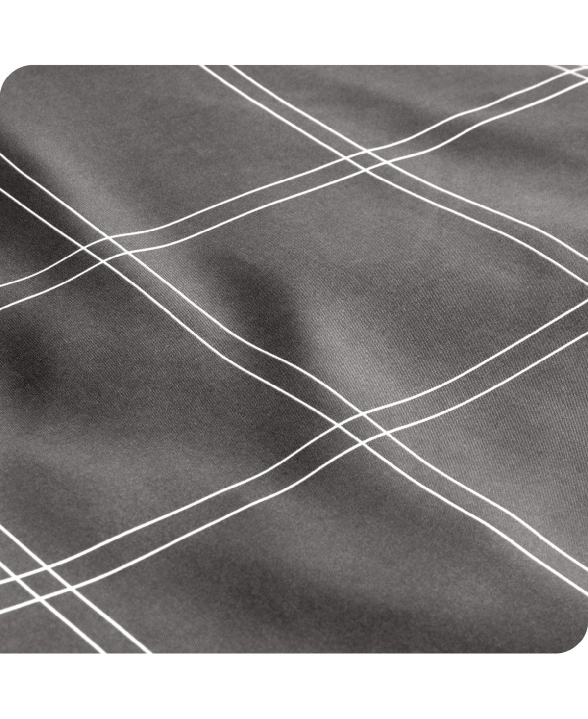 Bare Home Ultra-Soft Double Brushed Flat Top Sheet - Modern plaid - grey/white