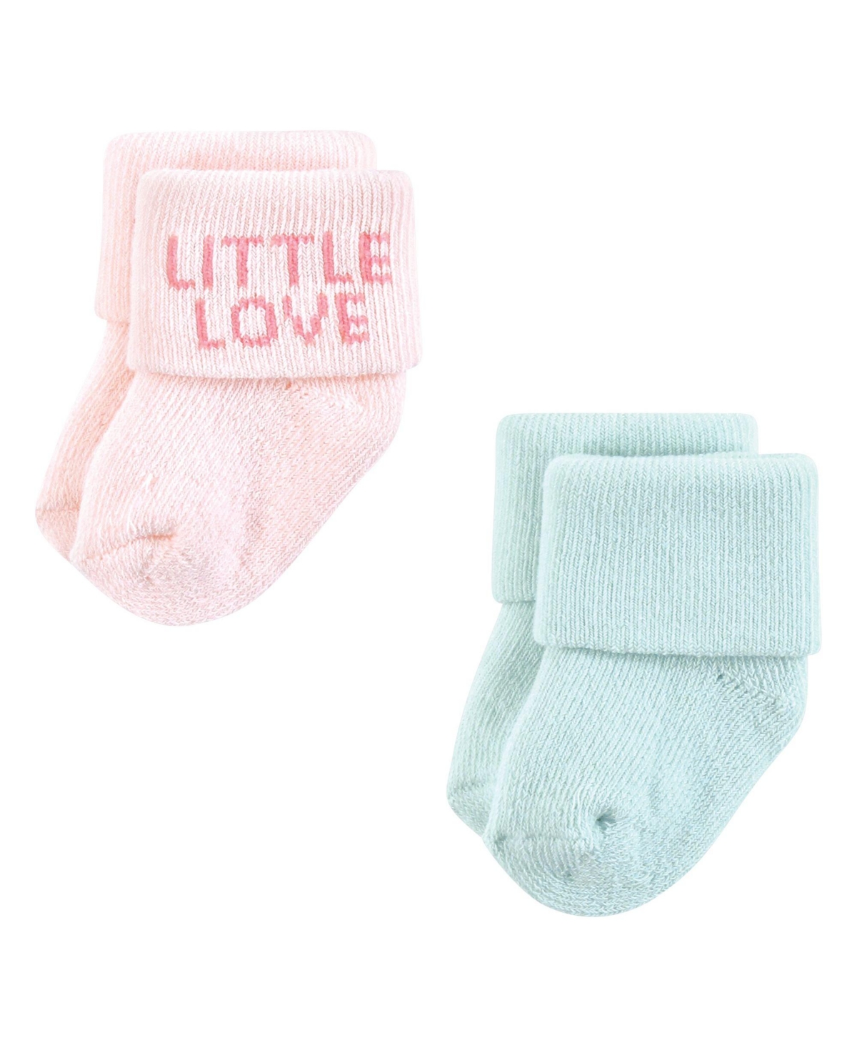 Hudson Baby Baby Girls Hudson Cotton Rich Newborn and Terry Socks Love, 0-6 Months
