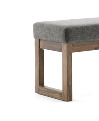 Modern Wood Frame Accent Bench Ottoman with Upholstered Fabric Seat for Stylish Seating