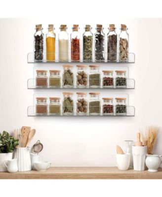 6 Pack Acrylic Wall Ledge Floating Shelf Rack Organizer - Perfect for Displaying books, decor, kitchen organization and more