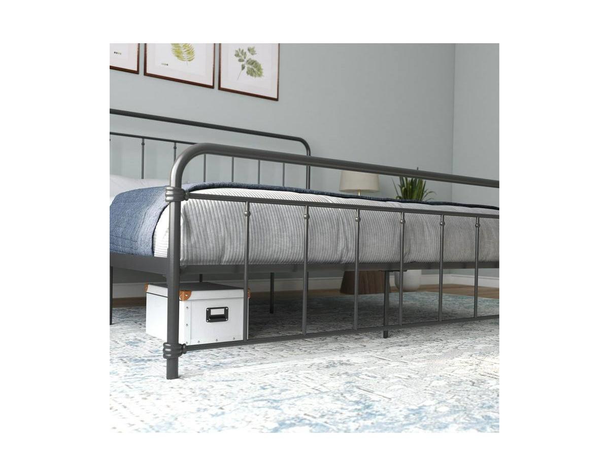 Slickblue Vintage Metal Platform Bed Frame with Headboard and Footboard