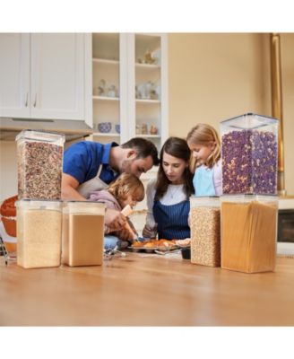 6 Pack (6.5L/219.79 Oz) Airtight Food Storage Containers with Locking Lids, Measuring Cups & Labels