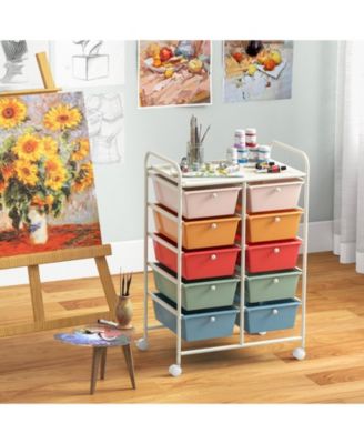 10-Drawer Rolling Storage Cart