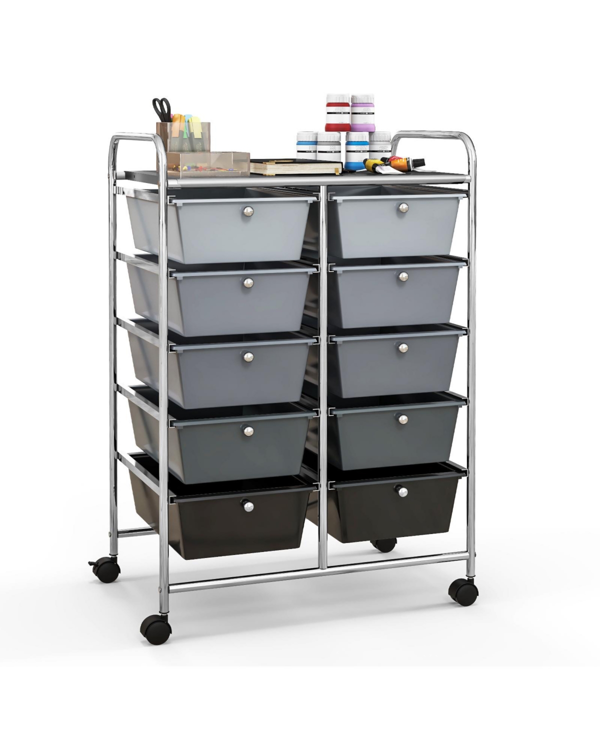 Gouun 10-Drawer Rolling Storage Cart