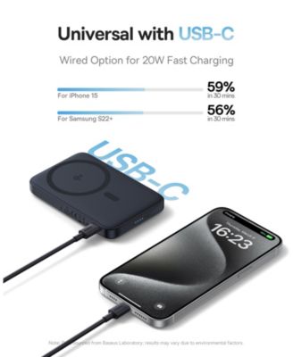 Qi2 Magnetic Power Bank 20W MagSafe Portable Charger 5000mAh Bracket Battery Pack with 360°Rotatable Ring Stand PicoGo